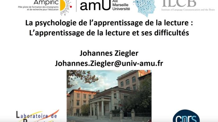 Conférence "la psychologie de l’apprentissage de la lecture"