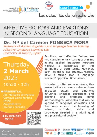 Les actualités de la recherche Ampiric "Affective factors and emotions in second language education"